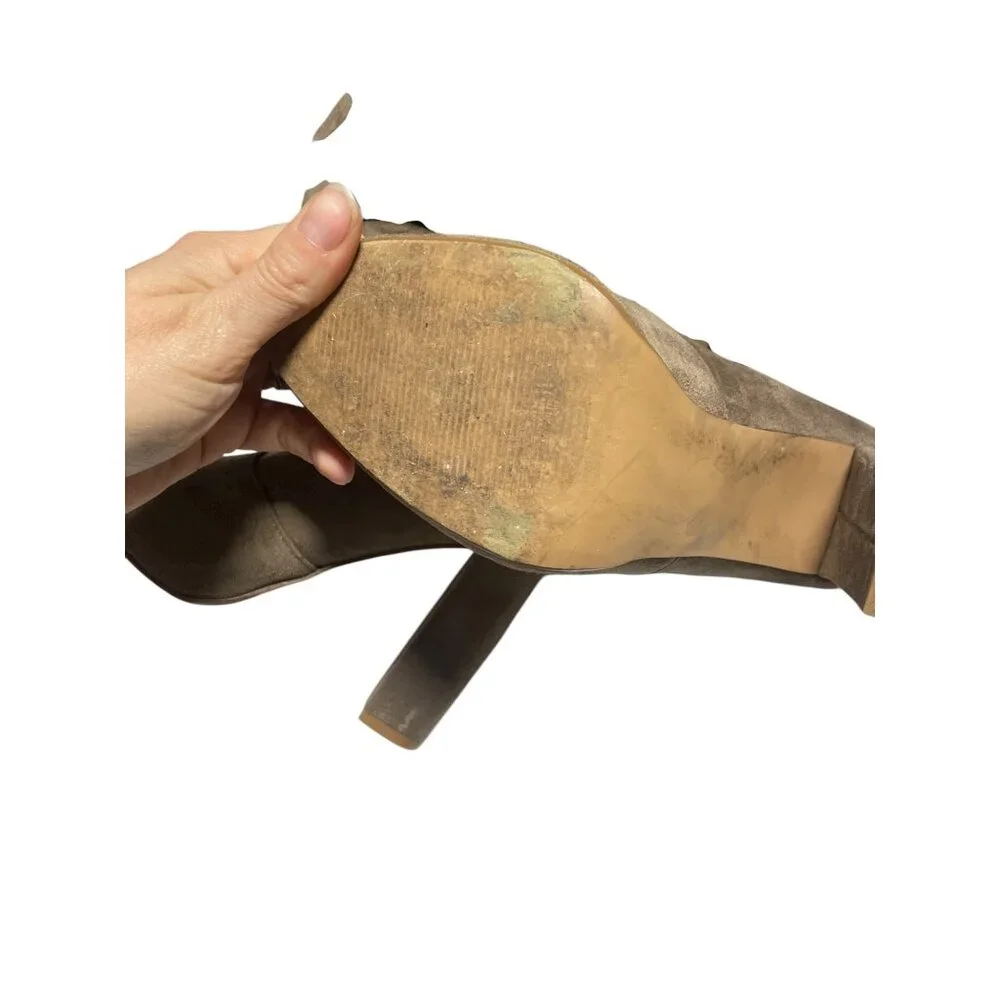 Steve Madden Taupe Over-The-Knee Block Heel‎ Suede-Look Boots Size 7.5